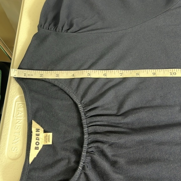 Boden Sz 20/22 Dress Navy Blue Cotton/Modal Jersey Flutter Sleeve Midi Career - Picture 8 of 11